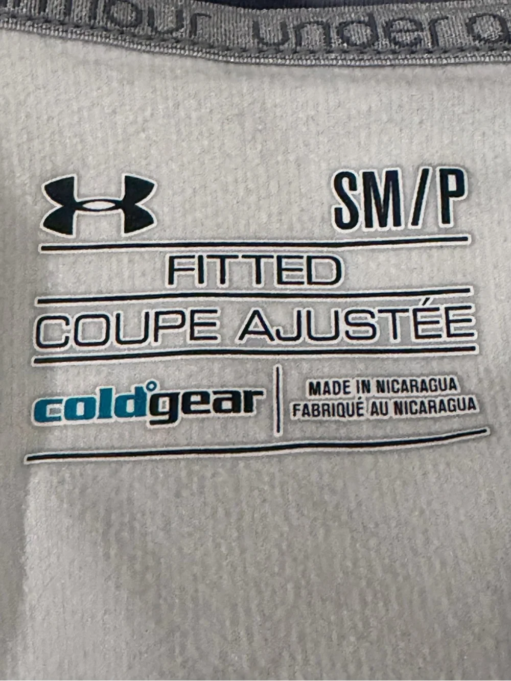Under Armour ColdGear 1/4 Zip Running Top Thumbholes Grey Print - Small - Picture 9 of 10